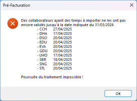 Erreur import temps