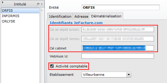 Config entité