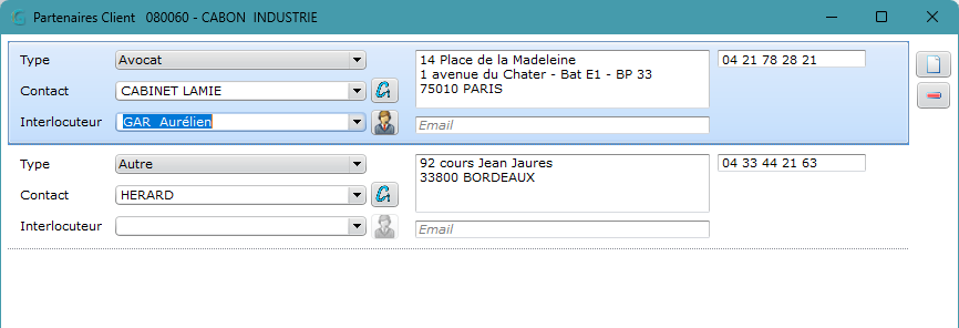 Liste des partenaires