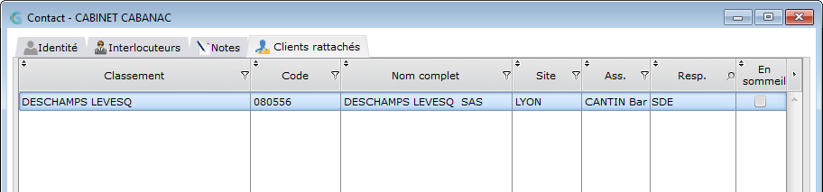Clients référençant le contact