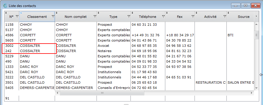 Doublons potentiels 