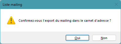 Génération carnet d'adresse