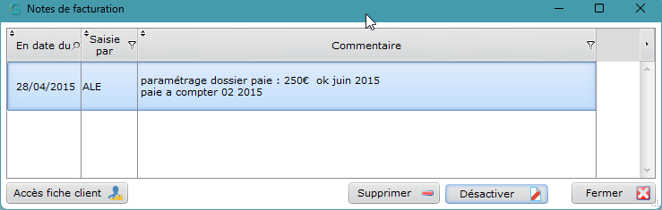 Note de facturation