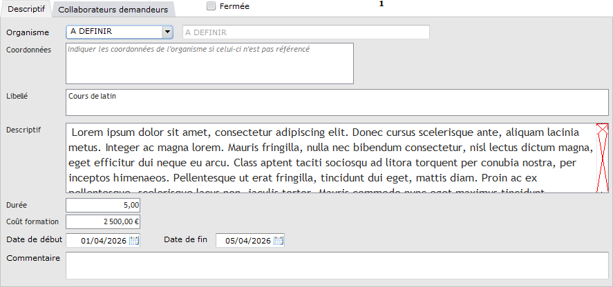 Fiche formation