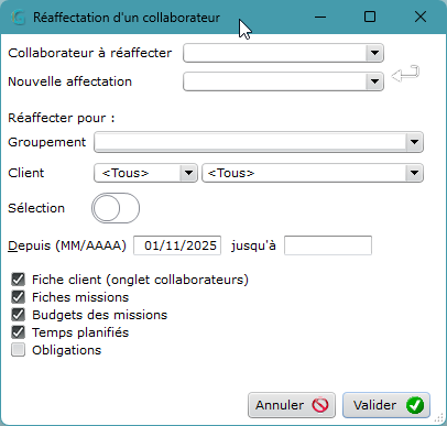  Réaffectation des temps
