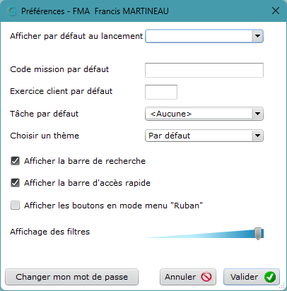 Gestion des préférences Gestion des préférences
